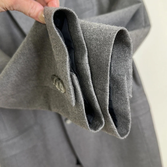 THEORY Virgin Wool Blazer Sport Coat Dilano M Delegation Gray Two Button, 42R - Picture 15 of 16